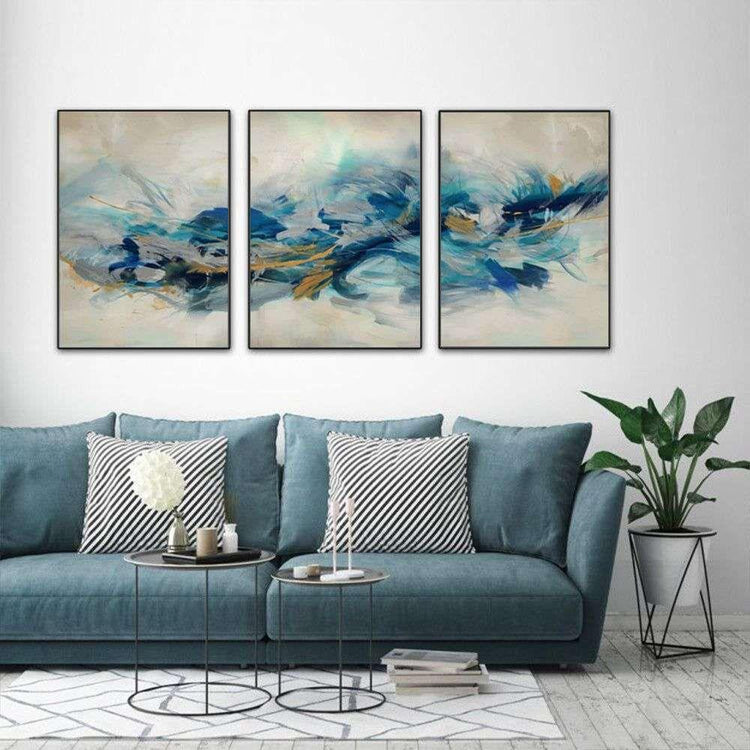 Wall Art 60cmx90cm The Universal 3 Sets Black Frame Canvas - Magdasmall