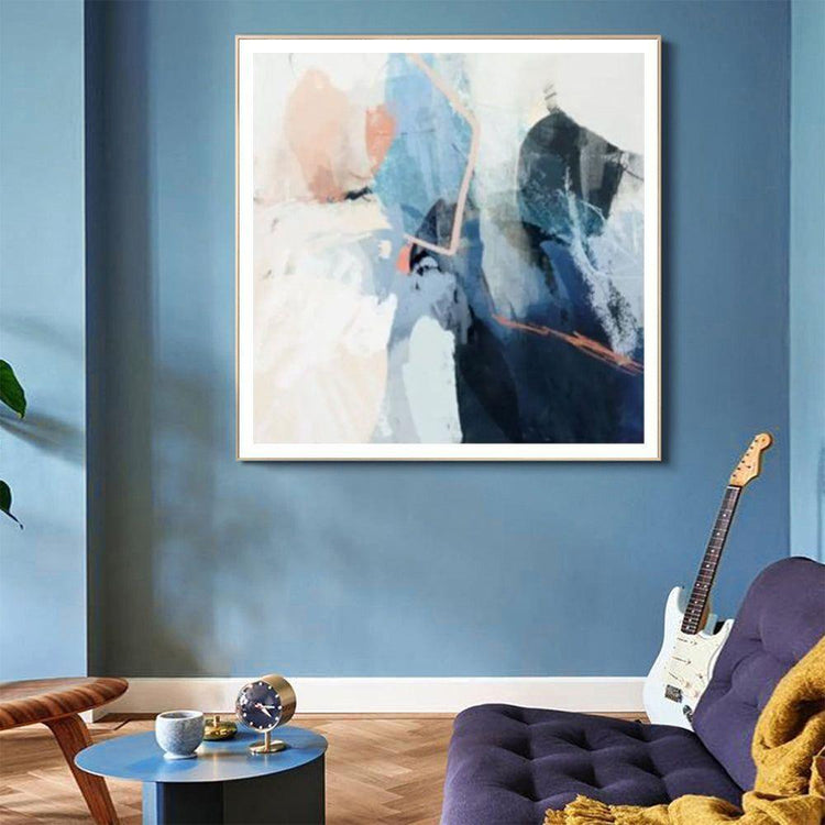 Wall Art 70cmx70cm Luz I Gold Frame Canvas - Magdasmall