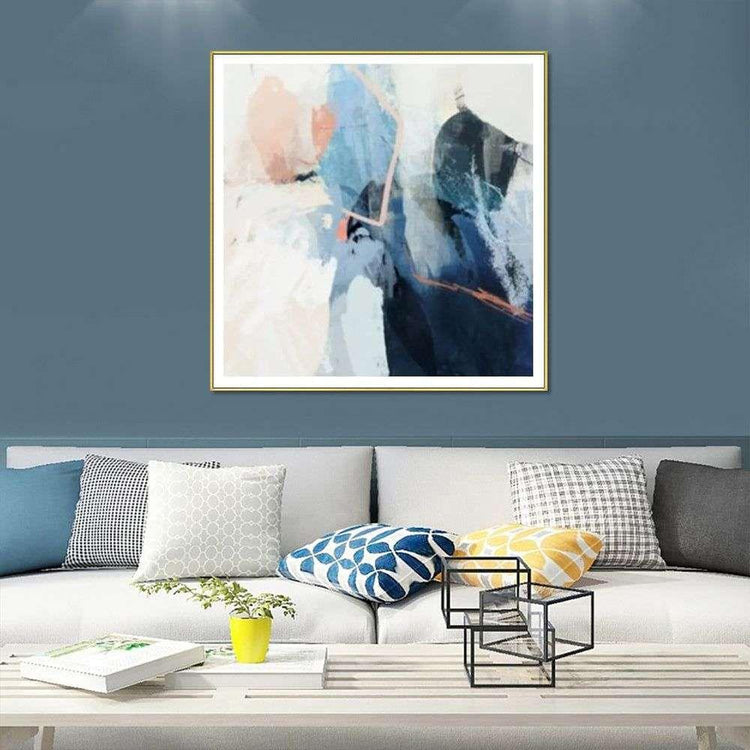 Wall Art 70cmx70cm Luz I Gold Frame Canvas - Magdasmall