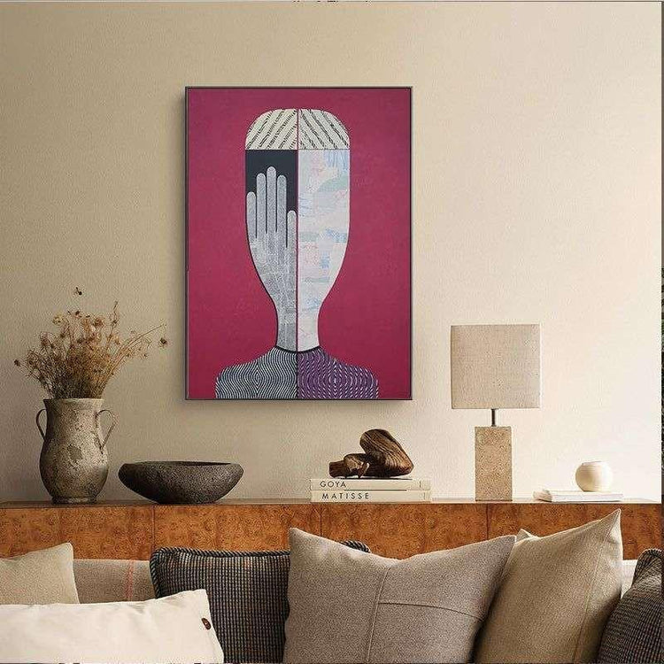 Wall Art 80cmx120cm Abstract Woman Black Frame Canvas - Magdasmall