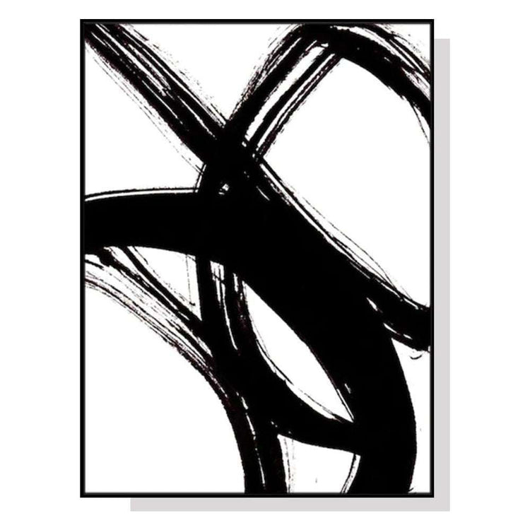 Wall Art 90cmx135cm Minimalist Black Artwork Black Frame Canvas - Magdasmall