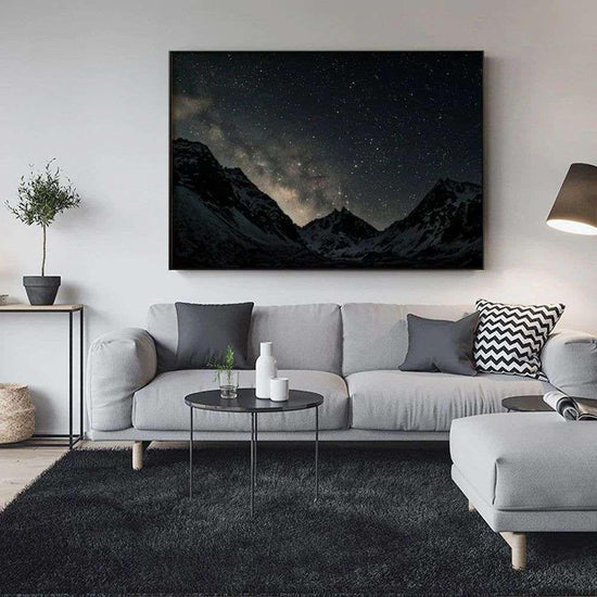 Wall Art 90cmx135cm Night Court Black Frame Canvas - Magdasmall