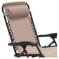 Wallaroo Zero Gravity Reclining Deck Lounge Sun Beach Chair Outdoor Folding Camping - Beige