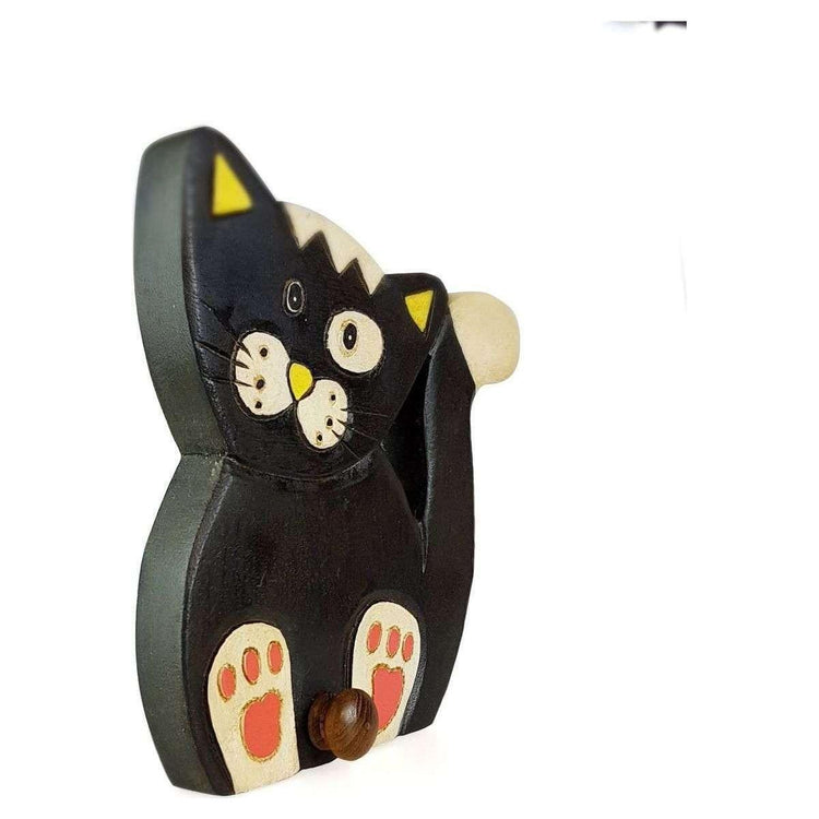 Wooden Wall Hooks Cat - Magdasmall