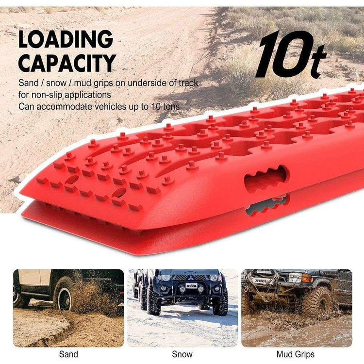 X-BULL Hitch Receiver 5T Recovery Receiver With 2PCS Recovery tracks Boards Gen2.0 Red