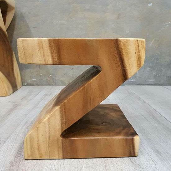Z Shape 25cm Plant Stand/Stool/Side Table/Corner Table Raintree Wood