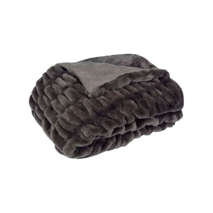 J Elliot Home Skyler Chocolate Faux Fur Throw Rug 130 x 160cm