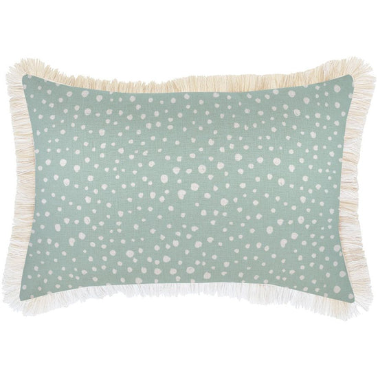 Cushion Cover-Coastal Fringe-Lunar Pale Mint-35cm X 50cm