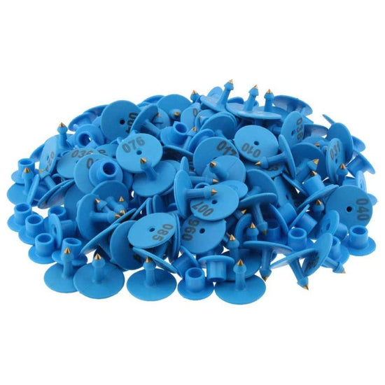 1-100 Cattle Number Ear Tags Set - Round Blue Pig Sheep Goat Livestock Labels - Magdasmall