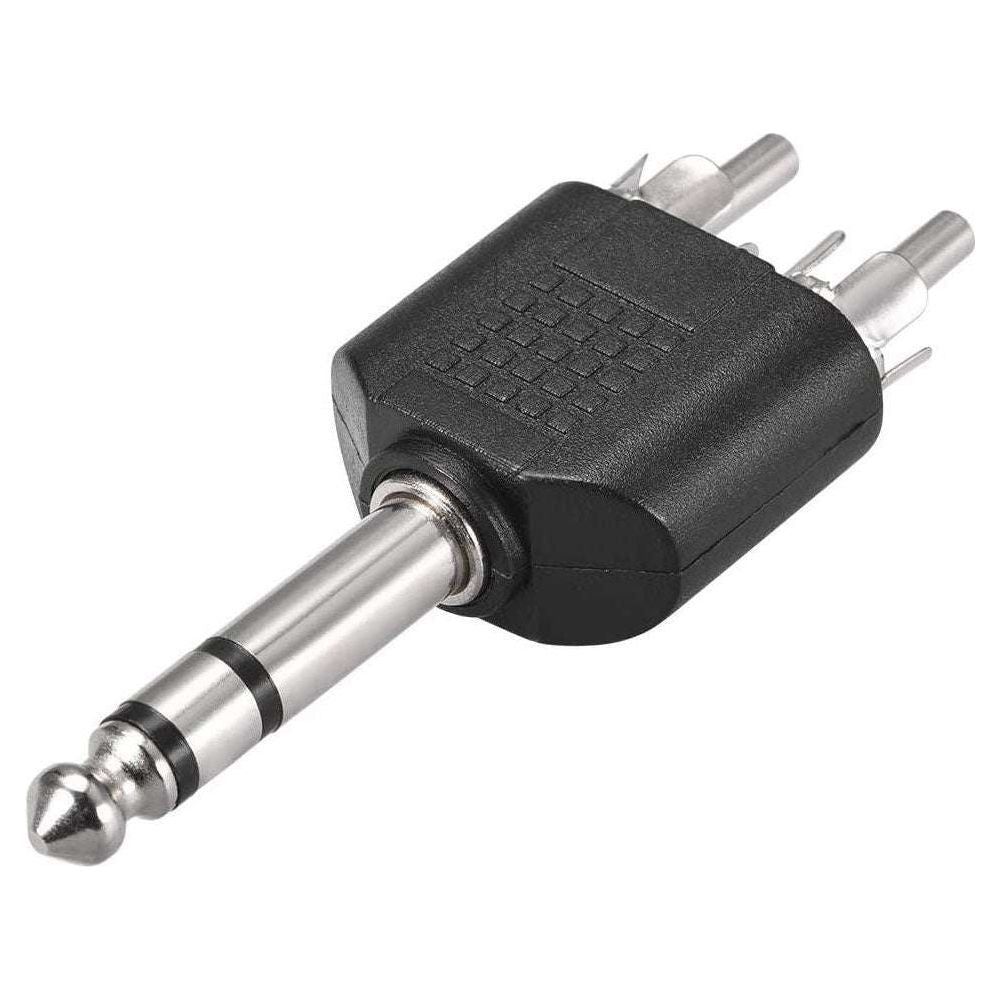 1/4 6.35mm Mono Male To 2X RCA male Audio Connector Adapter Splitter" - Magdasmall