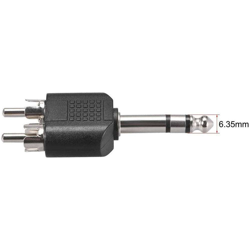 1/4 6.35mm Mono Male To 2X RCA male Audio Connector Adapter Splitter" - Magdasmall