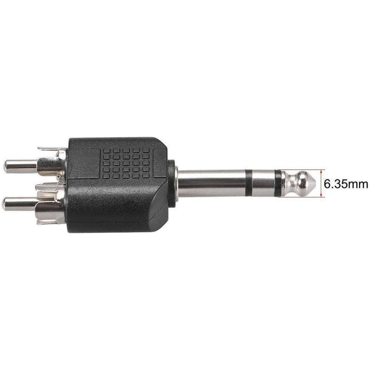 1/4 6.35mm Mono Male To 2X RCA male Audio Connector Adapter Splitter" - Magdasmall