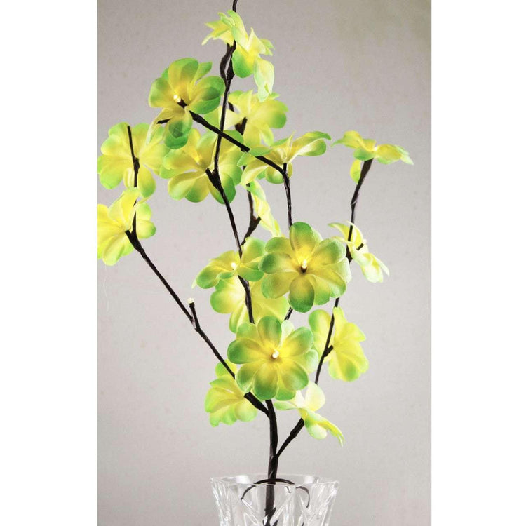 1 Set of 50cm H 20 LED Green Frangipani Tree Branch Stem Fairy Light Wedding Event Party Function Table Vase Centrepiece Tropical Decoration