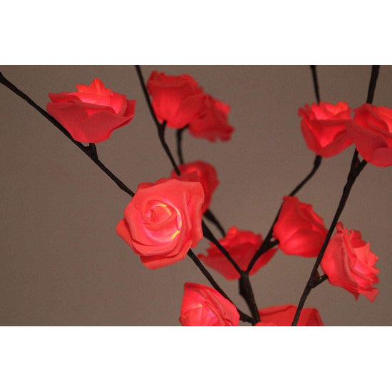 1 Set of 50cm H 20 LED Red Rose Tree Branch Stem Fairy Light Wedding Event Party Function Table Vase Centrepiece Decoration