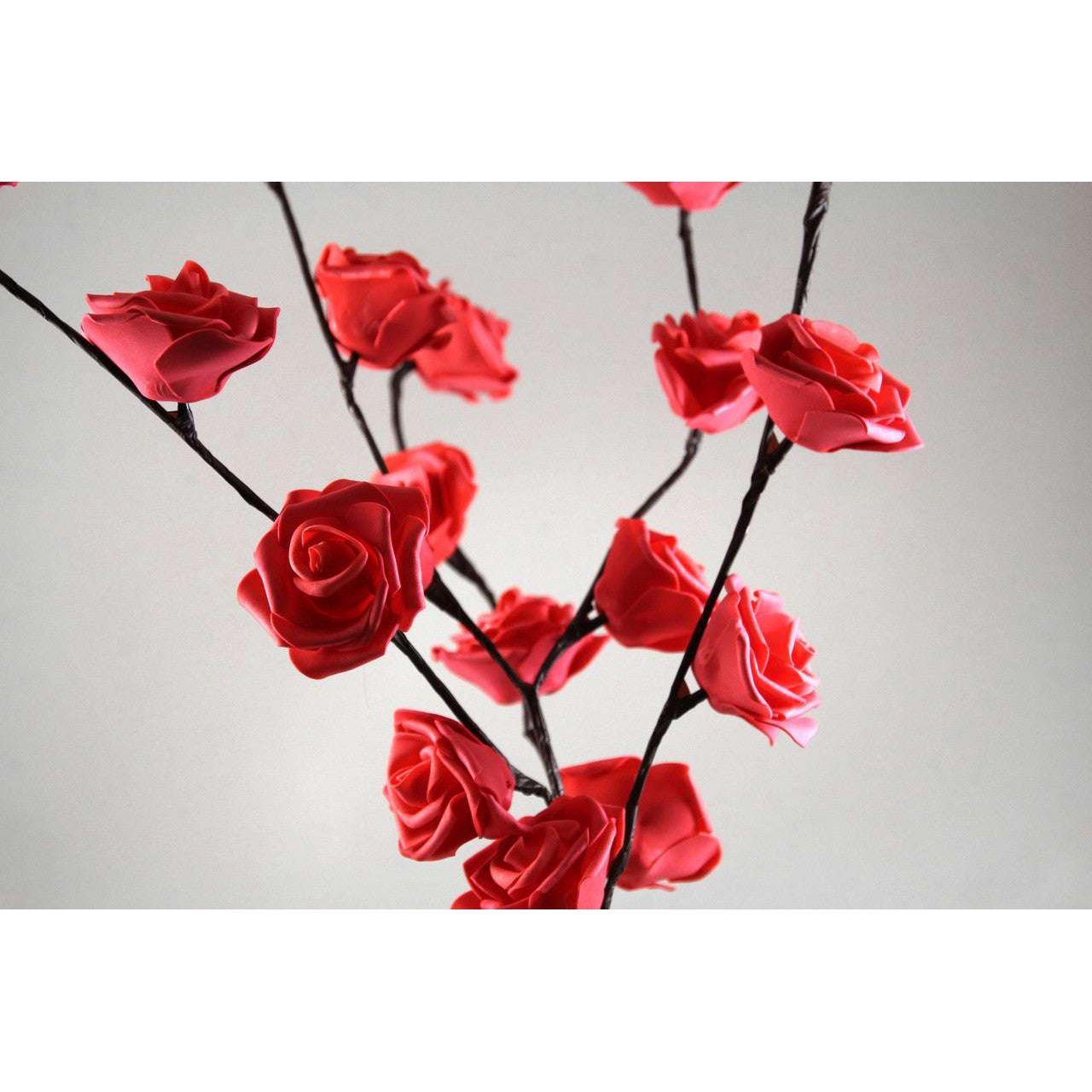 1 Set of 50cm H 20 LED Red Rose Tree Branch Stem Fairy Light Wedding Event Party Function Table Vase Centrepiece Decoration