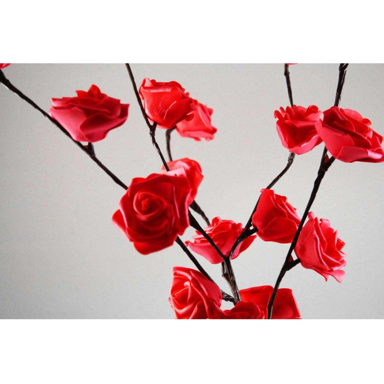 1 Set of 50cm H 20 LED Red Rose Tree Branch Stem Fairy Light Wedding Event Party Function Table Vase Centrepiece Decoration