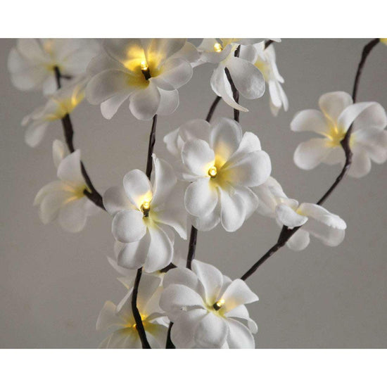 1 Set of 50cm H 20 LED White Frangipani Tree Branch Stem Fairy Light Wedding Event Party Function Table Vase Centrepiece Decoration