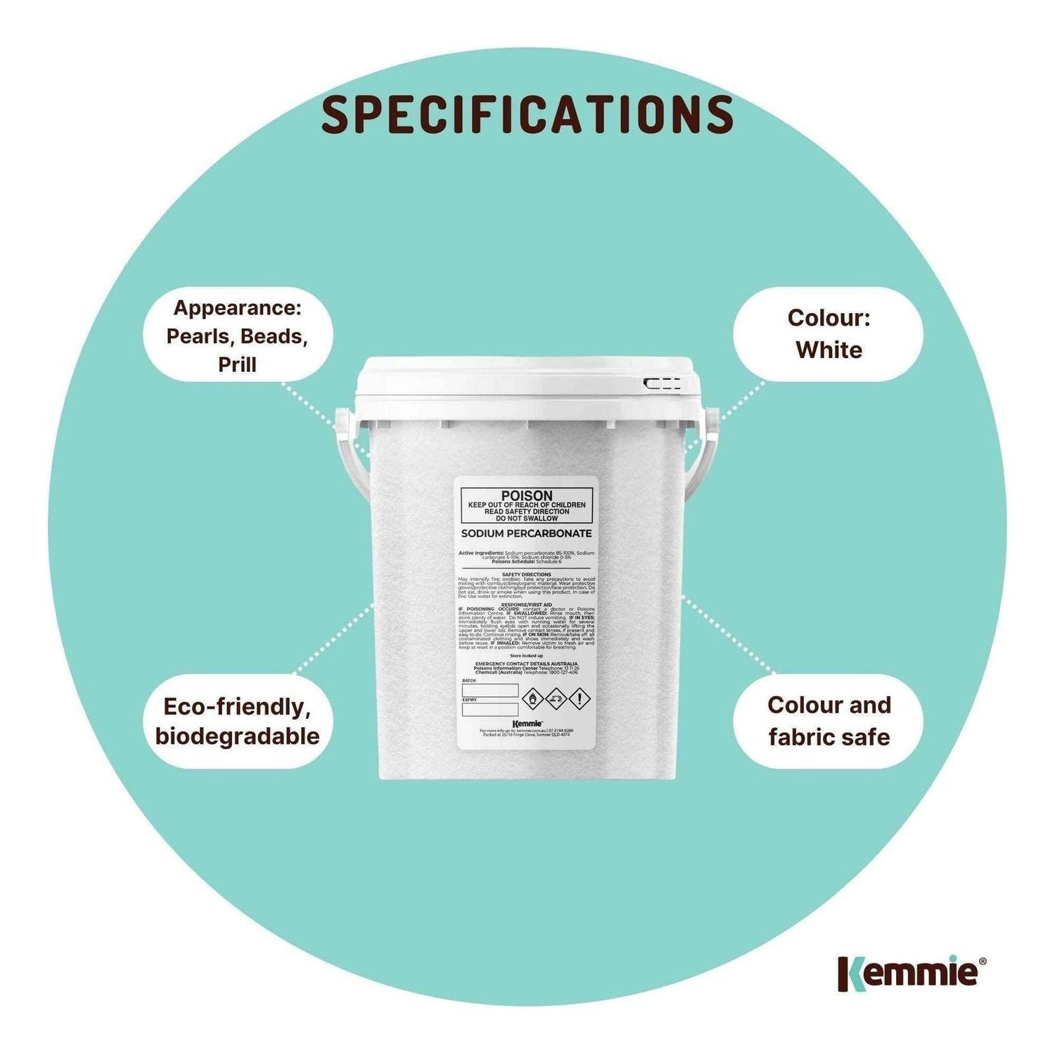 1.3Kg Sodium Percarbonate Tub - Eco Laundry Cleaner Brew Sanitiser Oxygen Bleach - Magdasmall