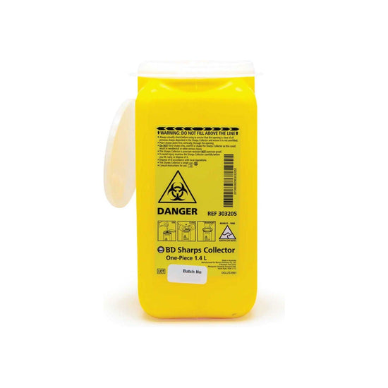 1.4L Sharps Container Needle Biohazard Bin Disposal - Medical Waste Collector - Magdasmall