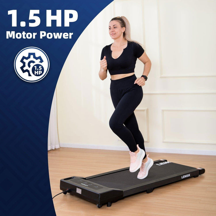 1.5 HP Electric Walking Pad Treadmill with Remote Control and Display Screen - Magdasmall