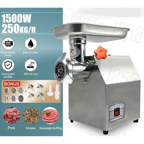 1.63HP Commercial Meat Mincer- Electric Grinder & Sausage Maker Filler 1200W - Magdasmall