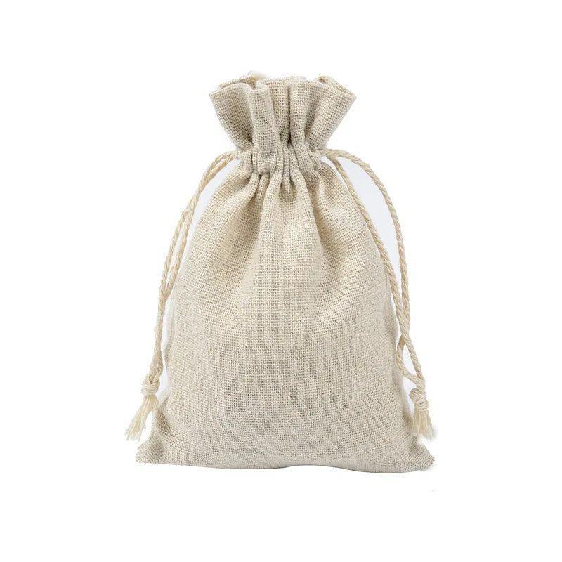 10-Piece Cotton Linen Drawstring Gift Bags - Magdasmall