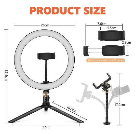 10&quot; Dimmable LED Ring Light Tripod Stand for Phone Makeup Live Selfie