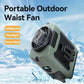 10000mAh Portable Outdoor Waist Fan Hanging Neck Strong Wind with Power Bank LED Lighting for Emergency Sports Outdoor Working - Magdasmall