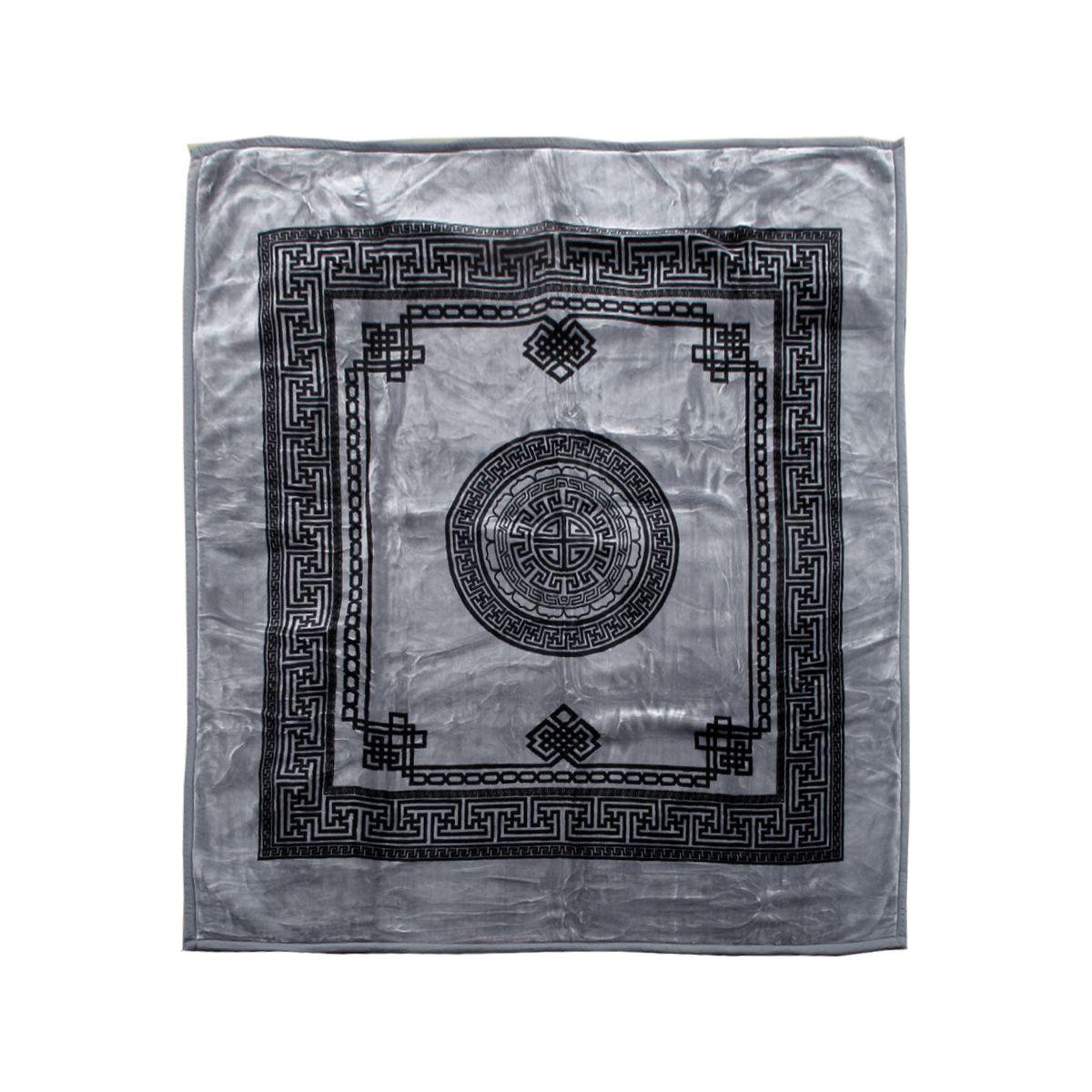 1000GSM Olympia Greek Key Luxury Quality 2 Ply Mink Blanket Queen Grey - Magdasmall