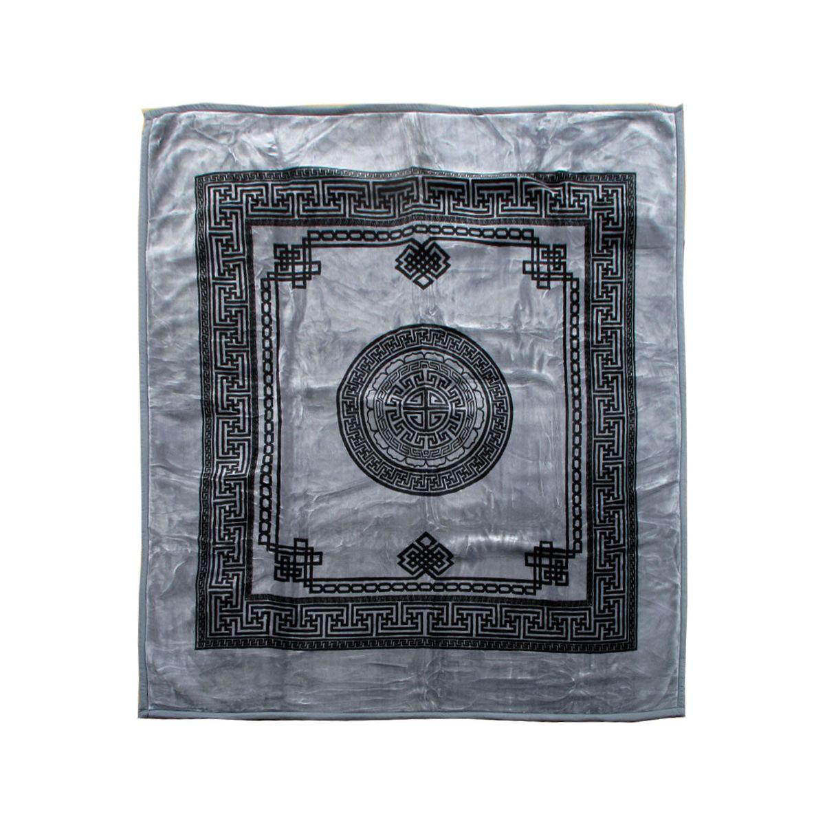 1000GSM Olympia Greek Key Luxury Quality 2 Ply Mink Blanket Queen Shark - Magdasmall