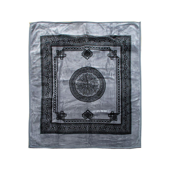 1000GSM Olympia Greek Key Luxury Quality 2 Ply Mink Blanket Queen Shark - Magdasmall