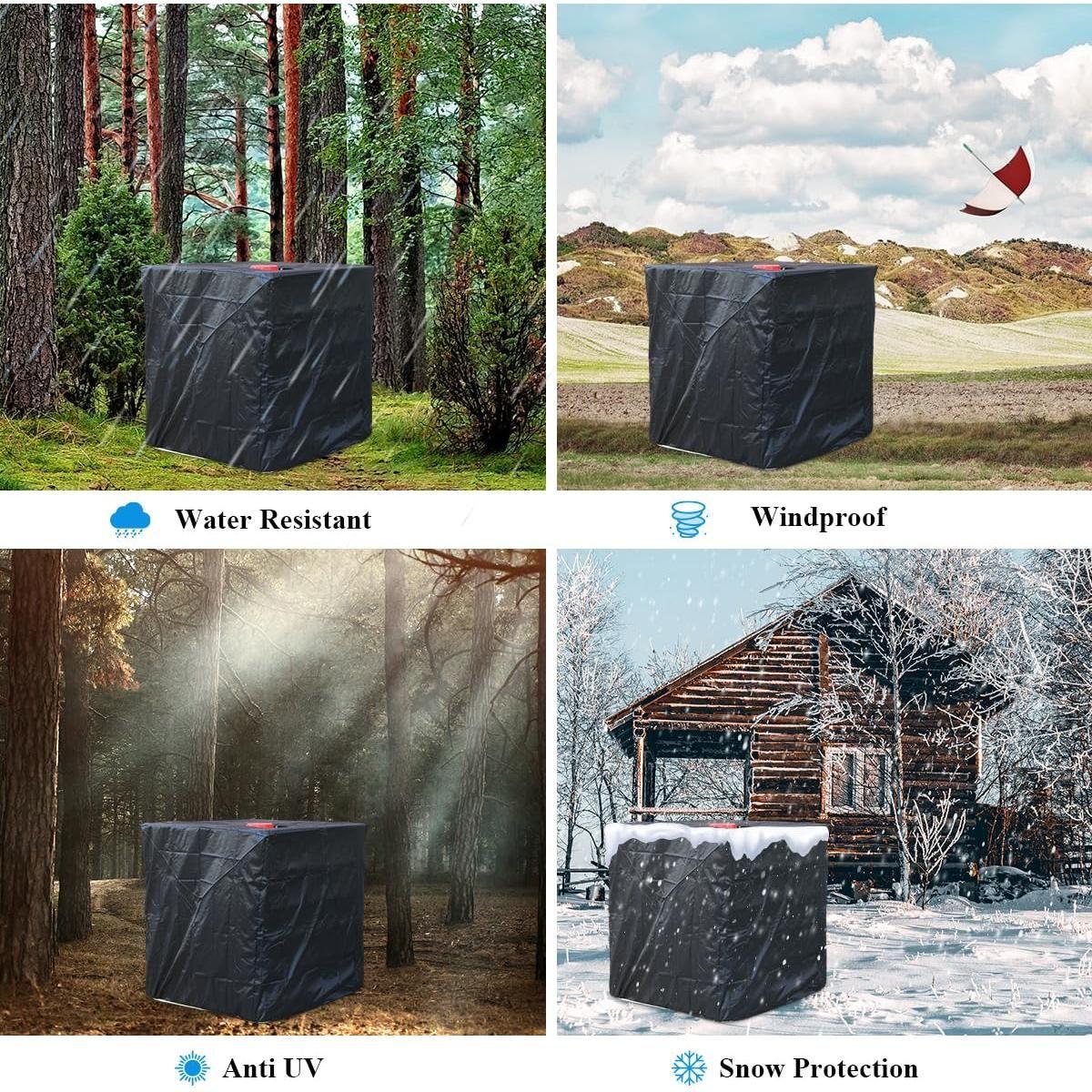 1000L 275 Gallon 420D IBC Tote Water Tank Cover Sunshade Waterproof Protective Cover IBC Tote Covers - Magdasmall