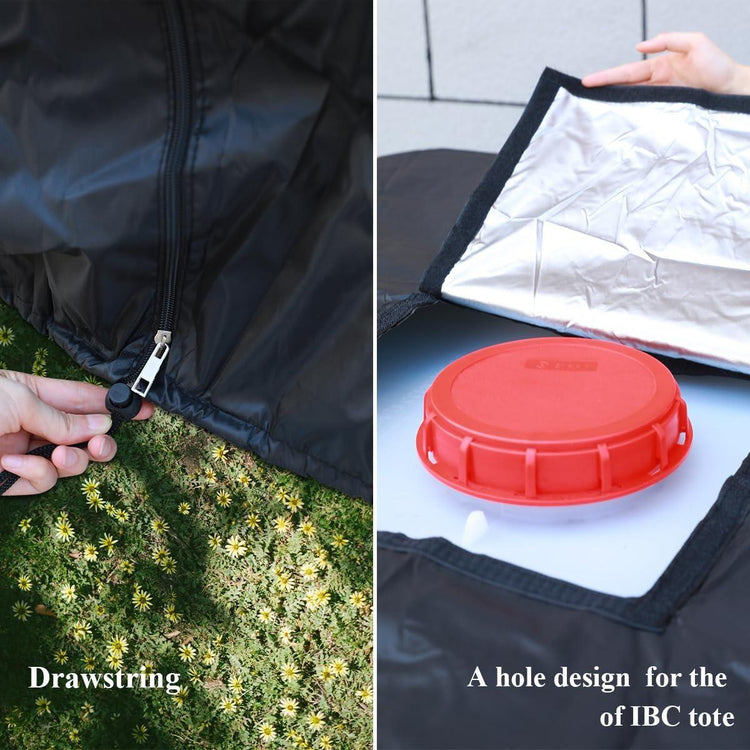 1000L 275 Gallon 420D IBC Tote Water Tank Cover Sunshade Waterproof Protective Cover IBC Tote Covers - Magdasmall