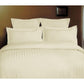 1000TC Self Striped Tailored Quilt Cover Set Ivory King - Magdasmall
