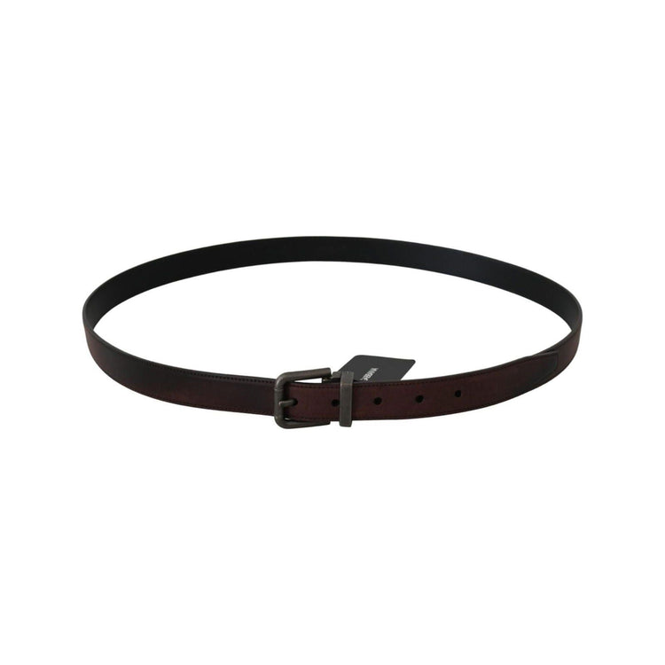 100% Authentic Dolce & Gabbana Leather Belt with Gray Buckle 115 cm Men - Magdasmall