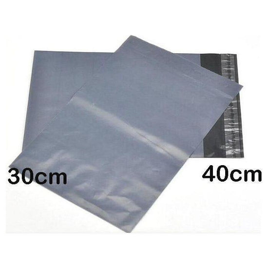 100 Bulk Buuy Pack - 400x300 mm GREY PLASTIC MAILING SATCHEL COURIER BAG POLY POSTAGE SHIPPING POST SELF SEAL - Magdasmall