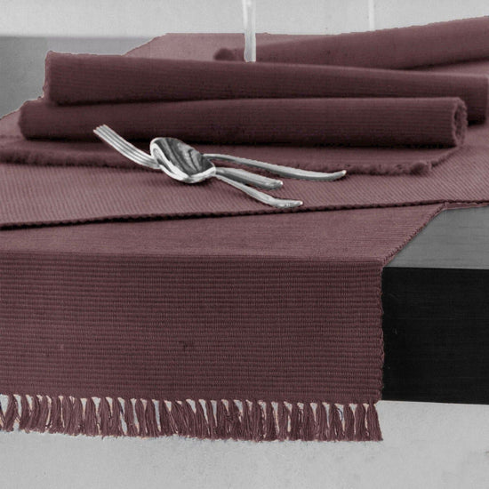 100% COTTON Ribbed Table Runner Nostalgia Rose 45 x 150cm - Magdasmall