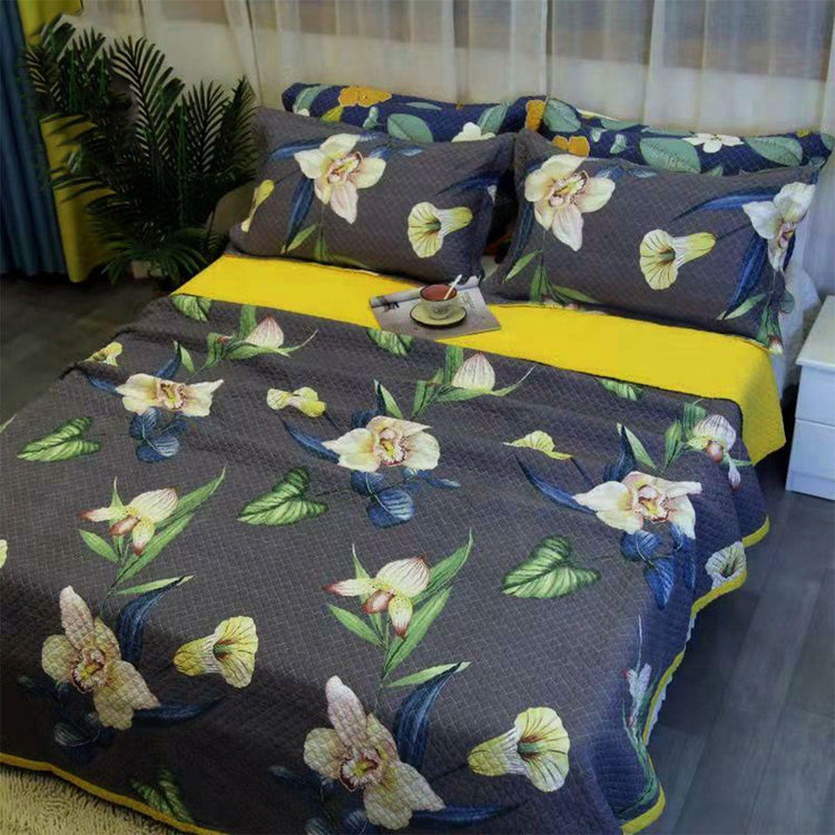 100% Cotton Coverlet Set Embroidered Orchid Queen - Magdasmall