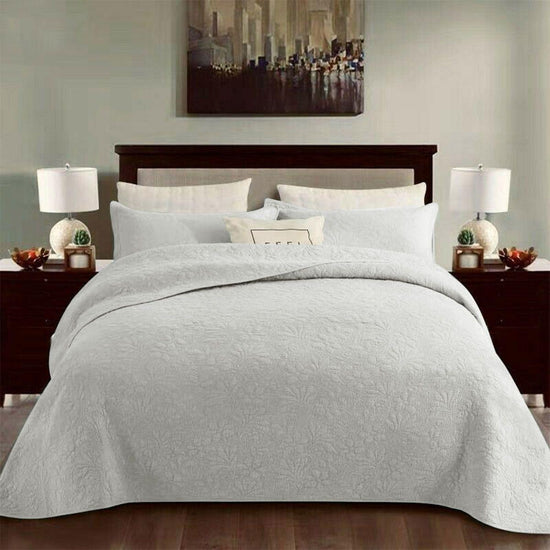 100% Cotton Coverlet Set Floral White Queen - Magdasmall