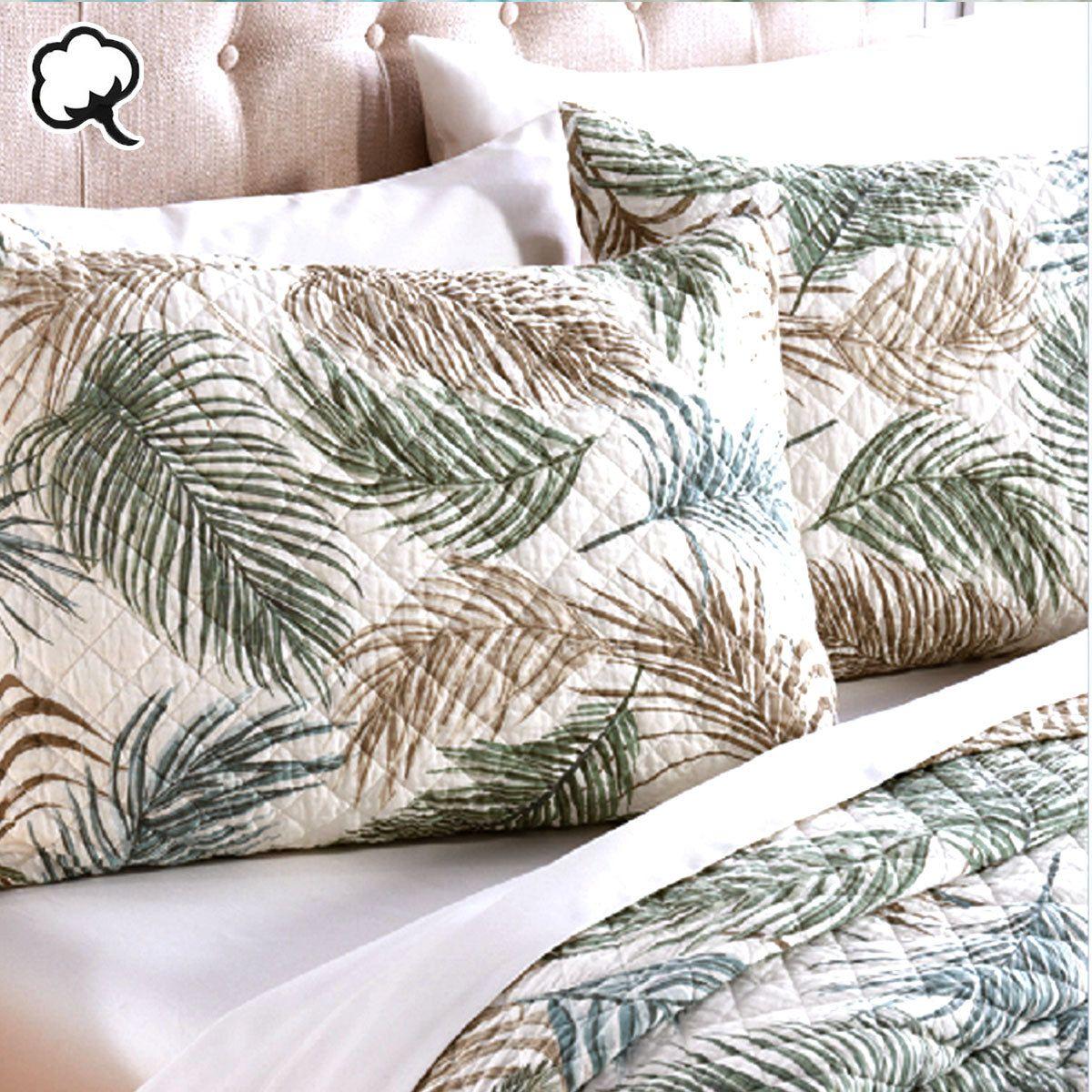 100% Cotton Lightly Quilted Coverlet Set Aurora Queen - Magdasmall