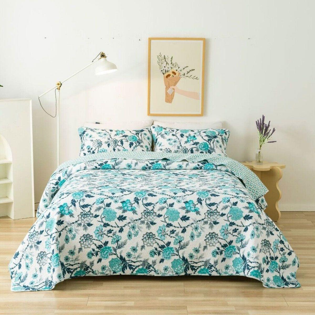 100% Cotton Lightly Quilted Coverlet Set Delta Queen 230 x 250 cm - Magdasmall