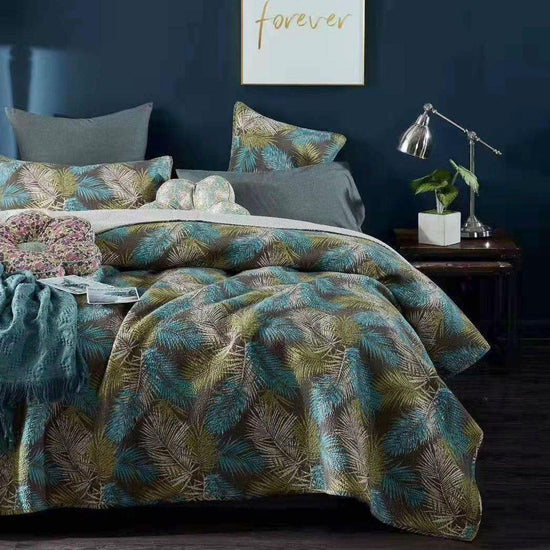 100% Cotton Lightly Quilted Coverlet Set Orlando Queen 230 x 250 cm - Magdasmall