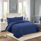 100% Cotton Lightly Quilted Coverlet Set Unity Navy Queen - Magdasmall