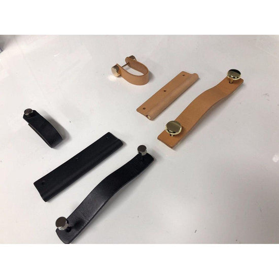 100% Genuine Leather Door Knob Cabinet Kitchen Drawer Handle Pull laundry gold - Magdasmall