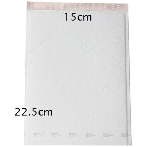 100 Piece Pack - 22.5cm x 15cm White Bubble Padded Envelope Bag Post Courier Shipping SMALL Self Seal - Magdasmall