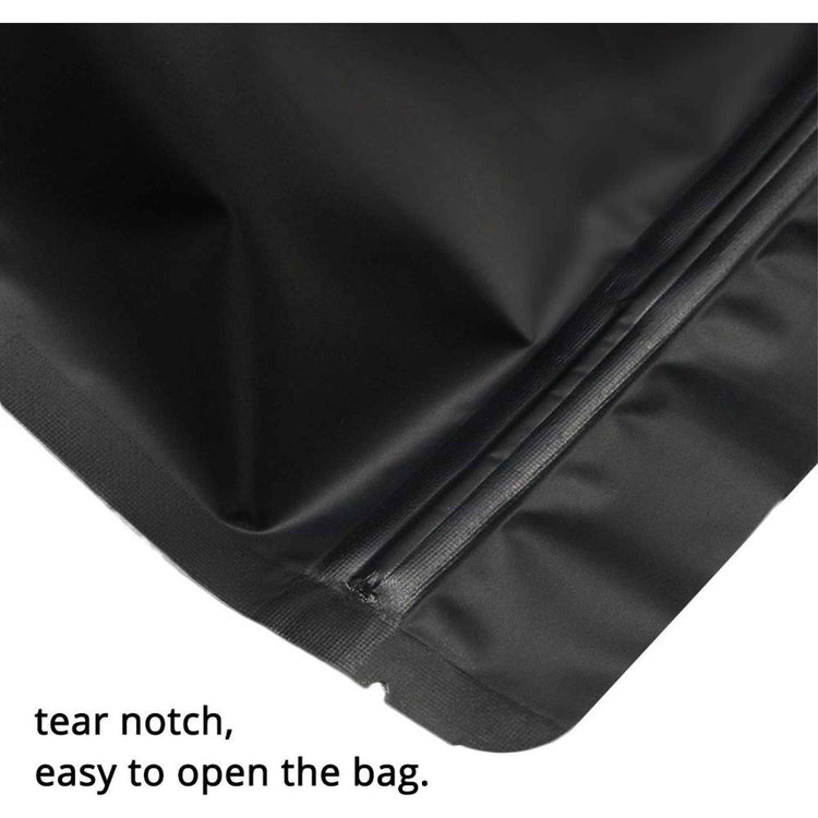 100 Resealable Stand Up Bags 21x17cm - Black Food Packaging Zip Pouch - Magdasmall