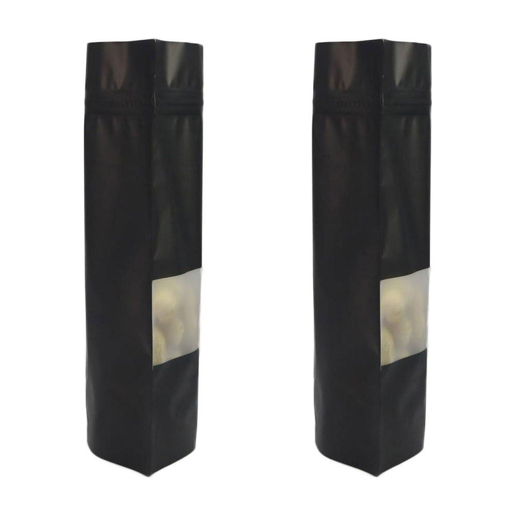 100 Resealable Stand Up Bags 21x17cm - Black Food Packaging Zip Pouch - Magdasmall