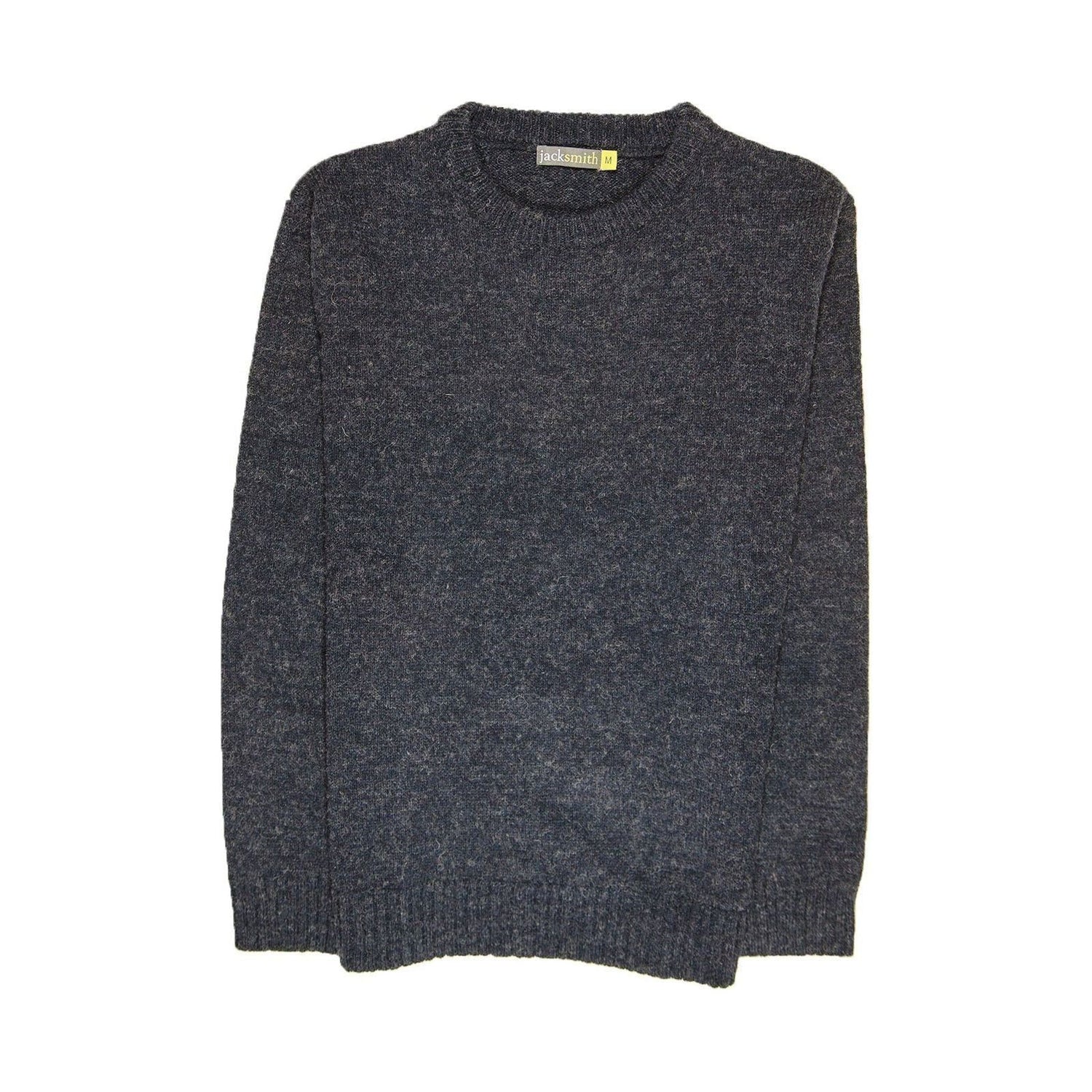 100% SHETLAND WOOL CREW Round Neck Knit JUMPER Pullover Mens Sweater Knitted - Navy (45) - 4XL - Magdasmall