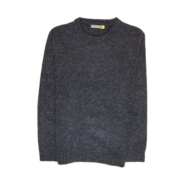 100% SHETLAND WOOL CREW Round Neck Knit JUMPER Pullover Mens Sweater Knitted - Navy (45) - 4XL - Magdasmall