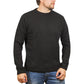 100% SHETLAND WOOL CREW Round Neck Knit JUMPER Pullover Mens Sweater Knitted - Plain Black - 4XL - Magdasmall
